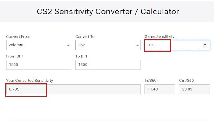 Free Valorant to CS2 sensitivity converter tool interface for accurate DPI and in-game settings adjustments