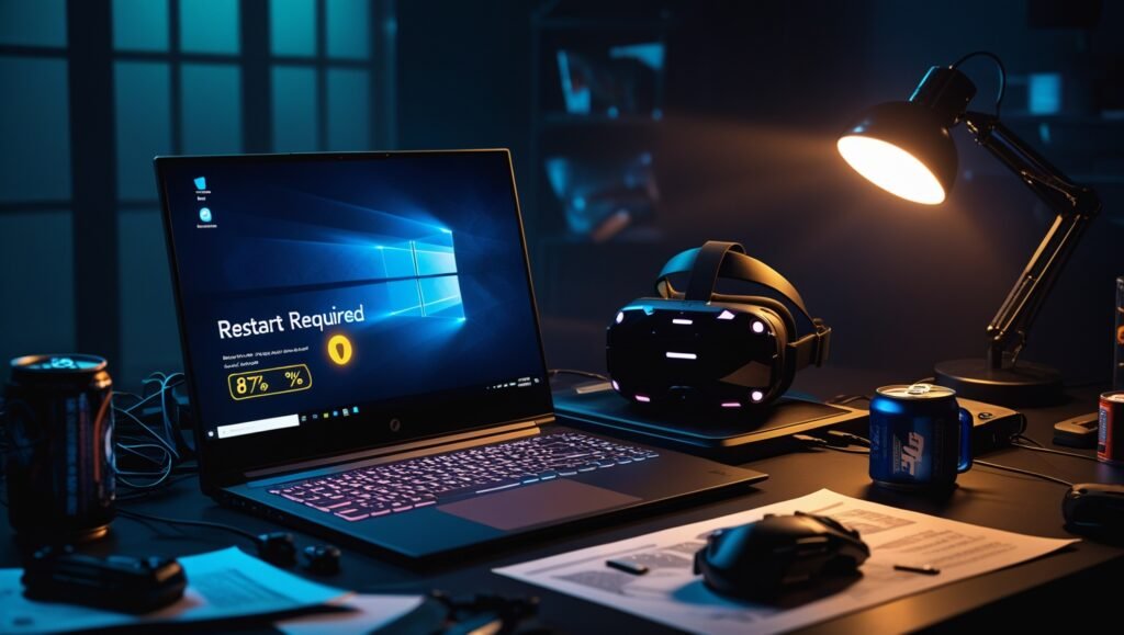 Gaming laptop cooling pad with phase-change thermal pads reducing overheating during VR