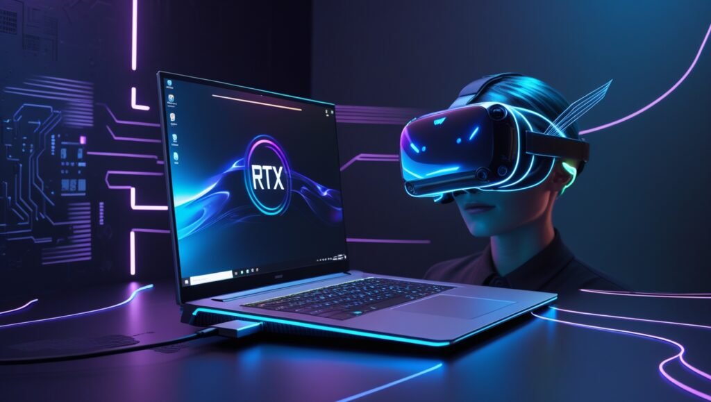 SteamVR performance graph on gaming laptop showing FPS boost after VR optimization