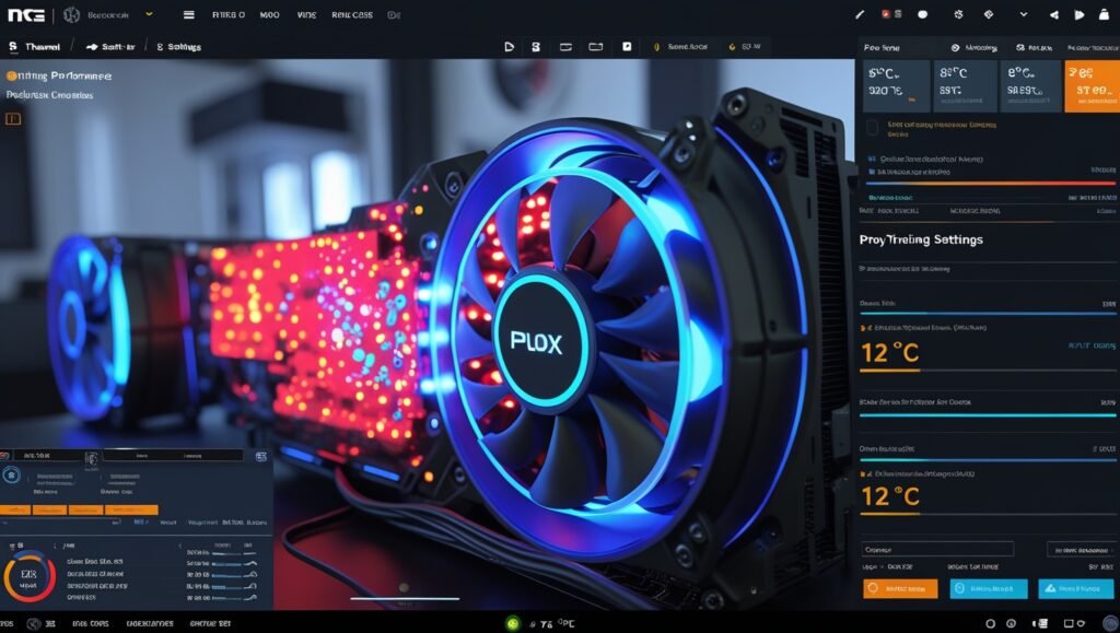 Holographic GPU UI showing VRAM allocation - Ultra Textures segment flashing red at 90% capacity